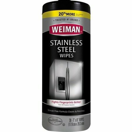 WEIMAN PRODUCTS WIPES, STNLSS STEEL, 7X8, 30CT WMN92A